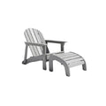 Modern Grey Adirondack Chair with Footrest for Outdoor Comfort