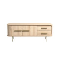 Modern Minimalist Wooden Sideboard with Gold Handles